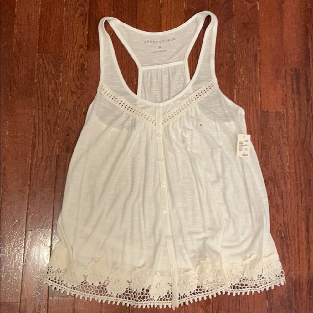 Aeropostale white lace tank top